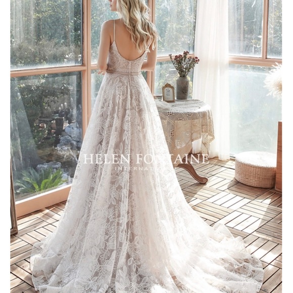 Helen Fontaine Lace Ivory over Champagne NEW - Picture 2 of 6